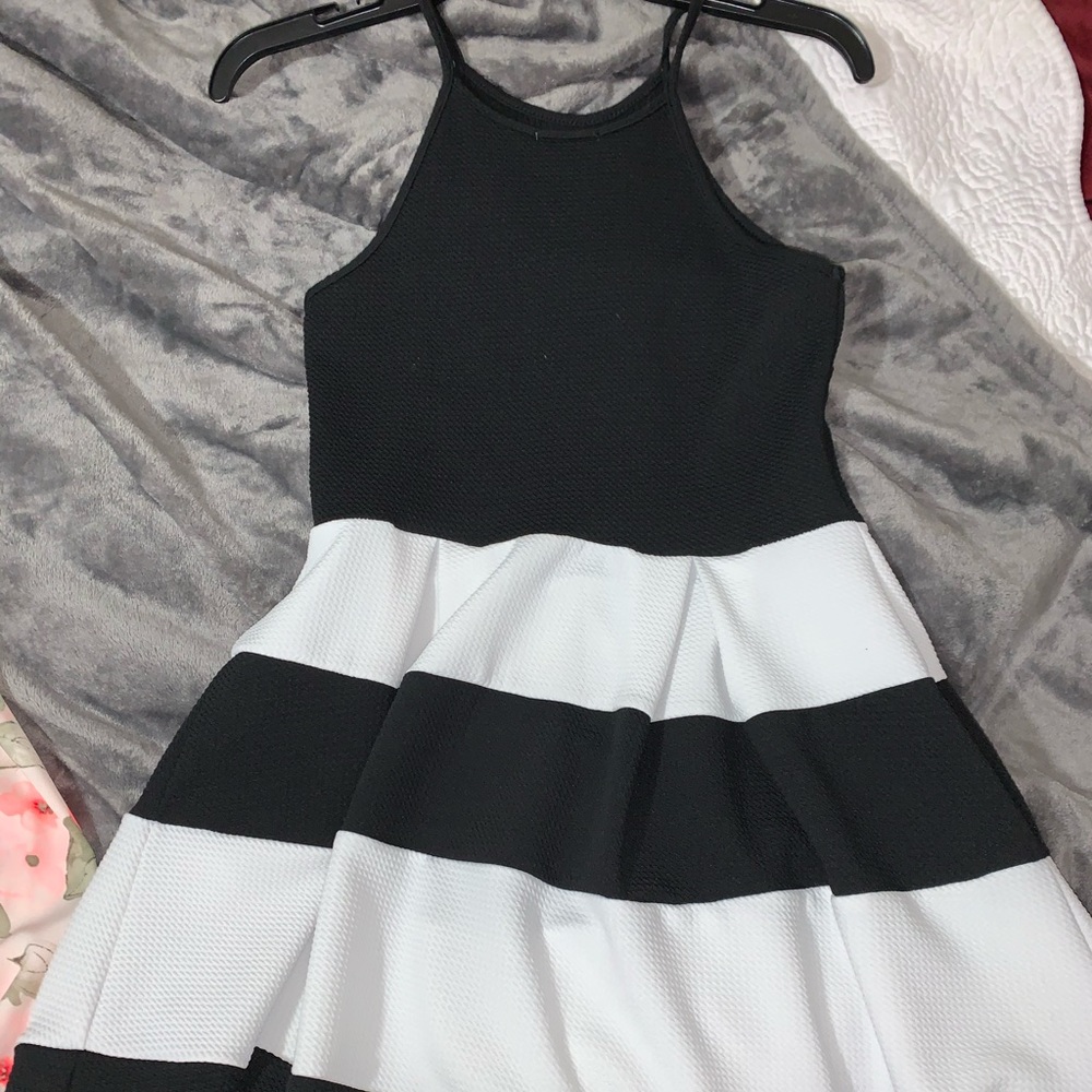 Black & white skater dress